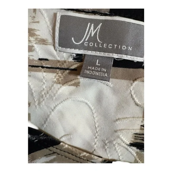 JM NWT Collection Black and White Fitted Graphic Blouse - Picture 6 of 7